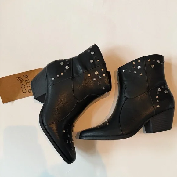 🆕 FRYE & CO Leather Studded Western Boots - Picture 3 of 9